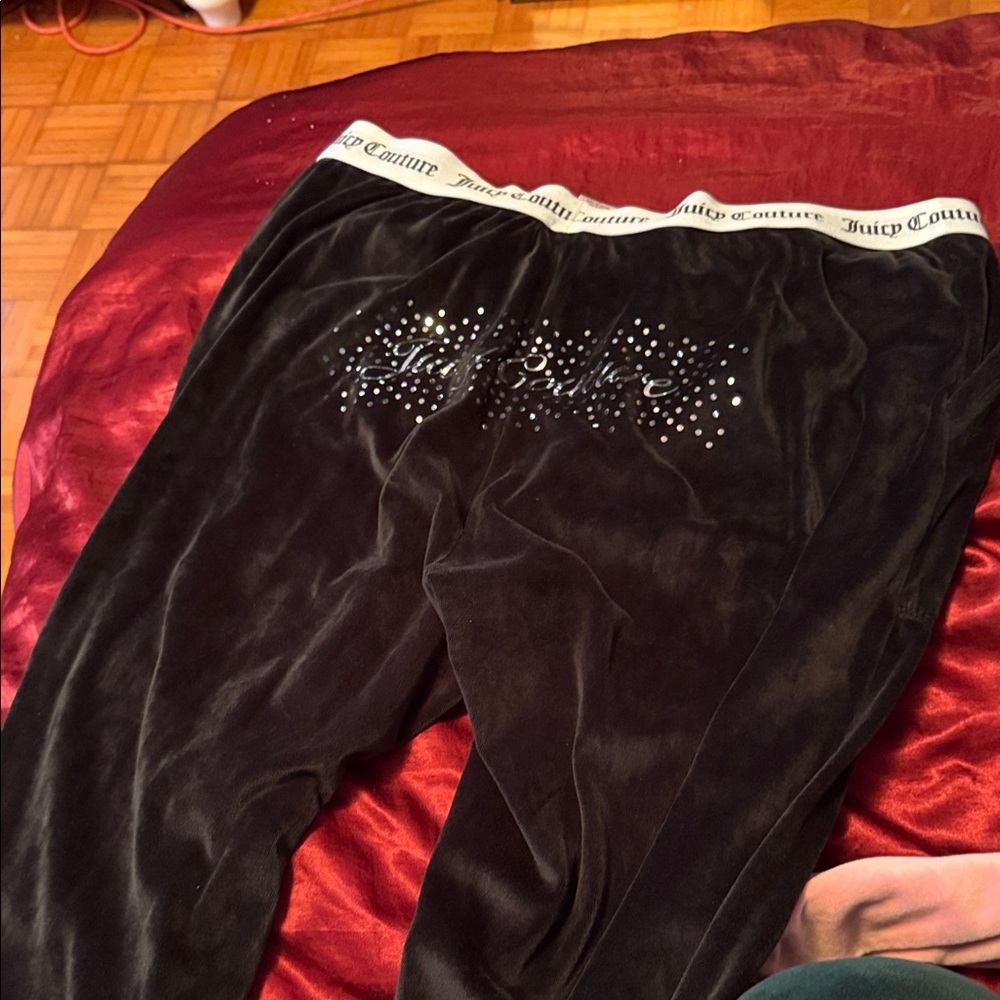 Juicy Couture Black Velour Track Pants